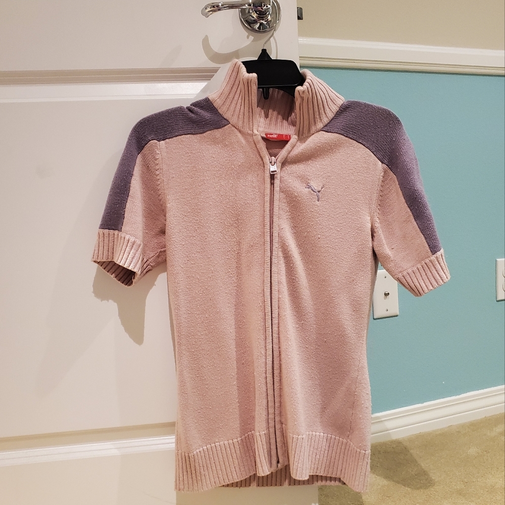 Puma short sleeve cashmere zip up